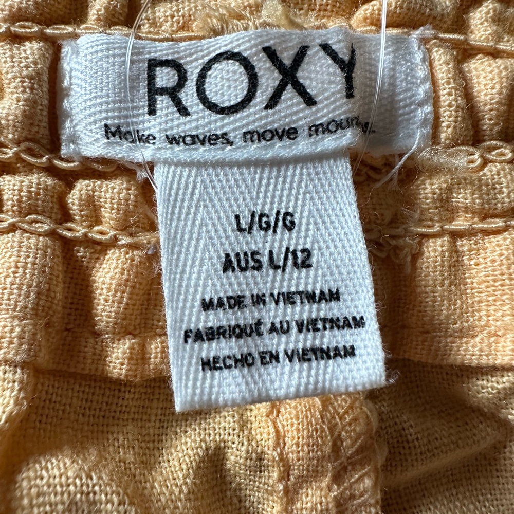 Roxy Women's Oceanside Beach Short with waist drawstring orange . Size L !! - Picture 11 of 13